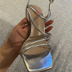 Elegant Silver Strappy Sandals